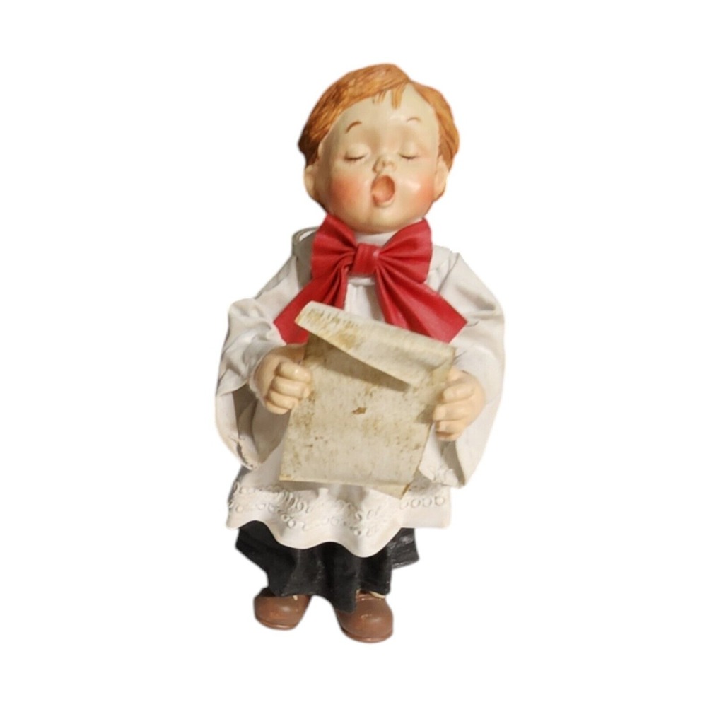 Vtg K. Adler Santa's World Fabric Mache 7 1/4" Choir Boy Table Piece‎ J2904 Read